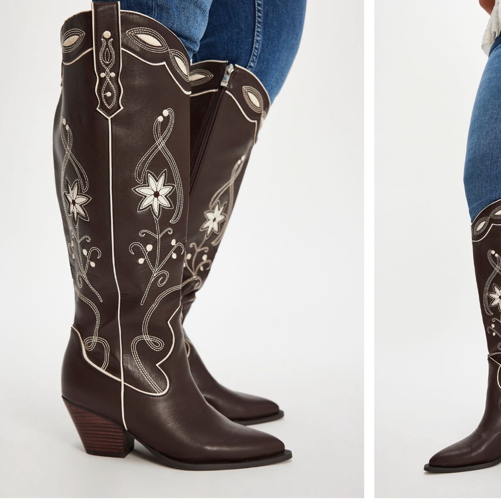 Free People Brown (wide calf) Over the Knee Boots